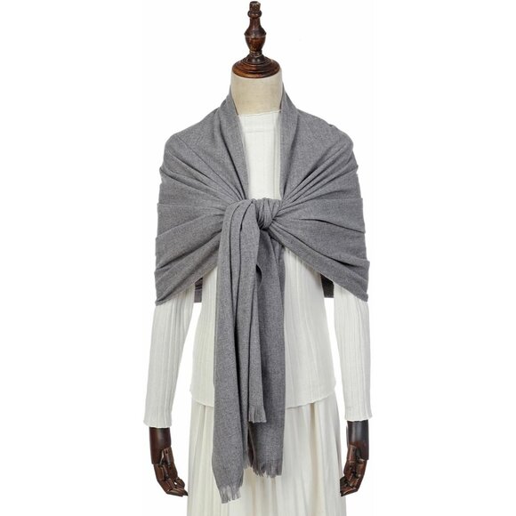 🆕 Women Grey Wedding Evening Dress Pashmina Shawl Winter Foulard Femme Wraps - Picture 4 of 7